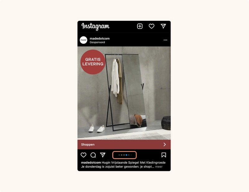 Instagram carousel ad voorbeeld