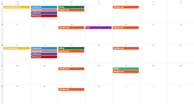 Content kalender Brandfirm